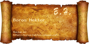 Boros Hektor névjegykártya